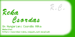 reka csordas business card