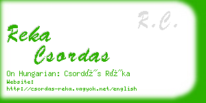 reka csordas business card